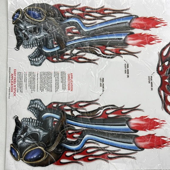 Front Motorcycle Fairing Kit Red Skull Fairing Kit  Large Decal Kit NWT - Picture 3 of 4